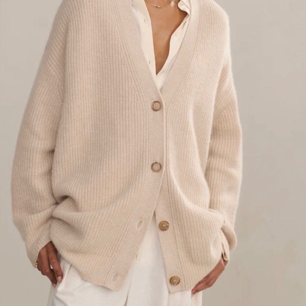 Cashmere Cocoon Cardigan XS Oatmeal